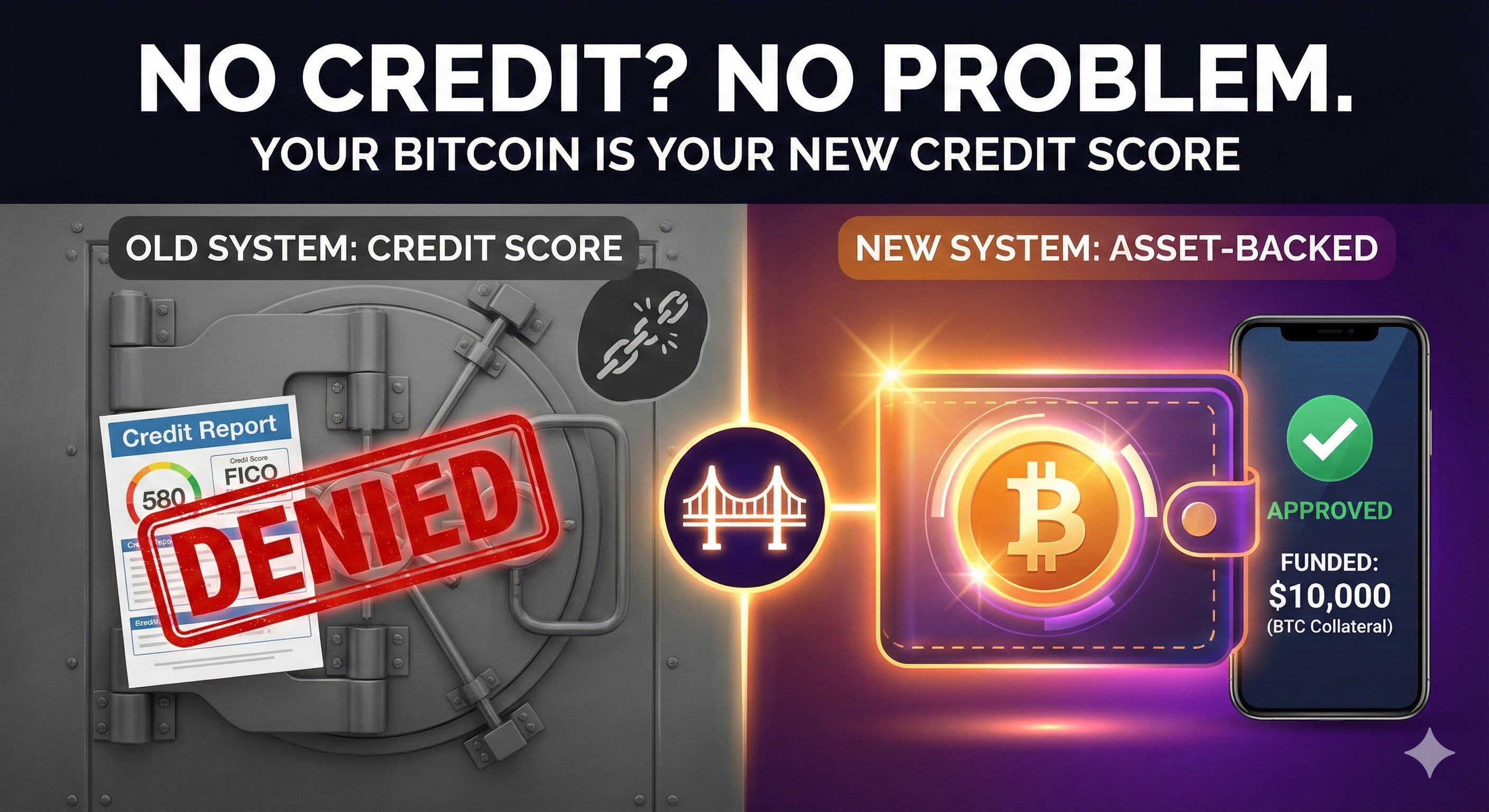 No Credit Check, Bad Credit Loans, Bitcoin, Financial Freedom, Asset-Backed Lending, DeFi, Personal Finance