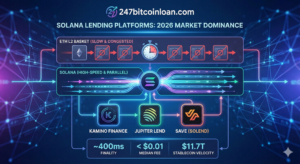 Solana Lending Platforms, Solana DeFi 2026, Kamino Finance, Jupiter Lend, crypto lending market share, 247bitcoinloan.com,